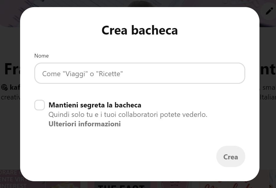 Bacheche di Pinterest - come crearle